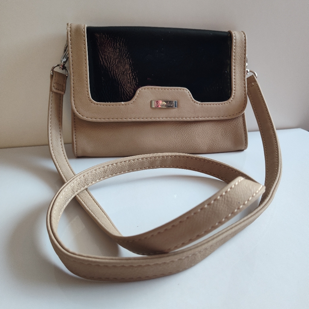 Grace Adele Beige Crossbody Bag | Wallet Style | Card Slots
